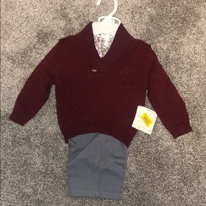 Baby Boys Dress Pants + Sweater Outfit